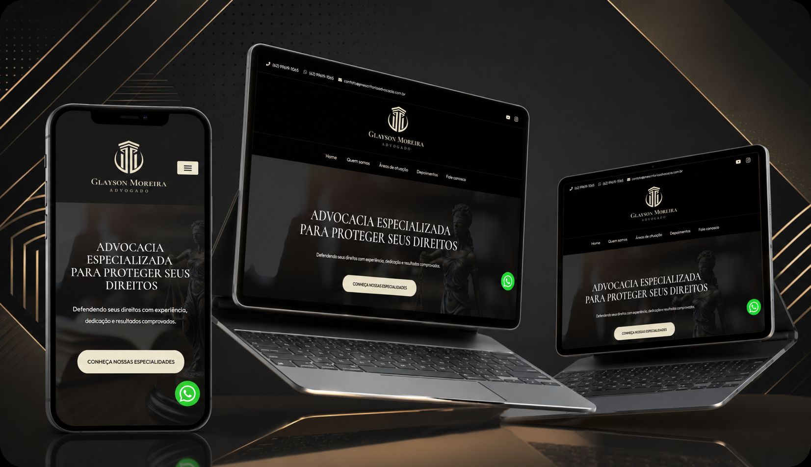 Glayson Moreira Advogado, projeto desenvolvido pela VESK Software House